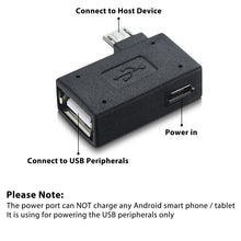 Load image into Gallery viewer, Connect to Host Device-USB Peripherals-Power in-Micro USB OTG Adapter
